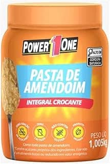 Pasta de Amendoim Integral Crocante, 1,005kg, Power1One Zero Açúcar, Sem Glúten