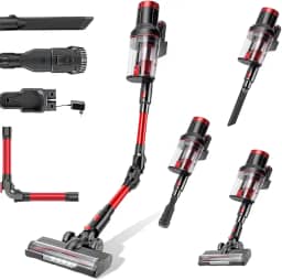 3-em 1 A aspirador de pó sem fio com tela de LED, 2200mAh, dobrável em 180°, aspirador de pó vertical com tela sensível ao toque, 3 velocidades ajustáveis, capacidade de 1,5 L, Dupla voltagem