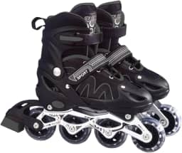 Patins Roller Ajustável Inline 4 Rodas Adulto Rodinha Led