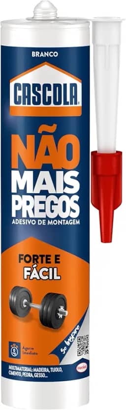 Cascola Não Mais Pregos, Adesivo de Montagem para Serviços Pesados, Cola Forte para Madeira, Cerâmica, Metal & Mais, Adesivo de Fixação Instantânea, Cartucho de 1x360g