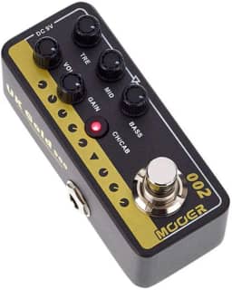 Mooer Pedal Preamp UK Gold 900 | para Guitarra, Digital, Inspirado Marshall JCM900, Dois Canais, Cab Sim, True Bypass, Controles de EQ, 9V DC