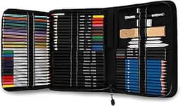 Conjunto De Lápis Arte Profissional Com 72 Peças, Kit De Esboços Para Caderno De Desenho, Aquarela, Grafite, Metal, Lápis Para Artistas Iniciantes Adultos Crianças Adolescentes Linha Super Premium