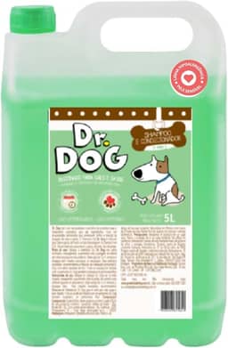 Shampoo & condicionador C�es e Gatos Dr. Dog 5x1 5 Litros Pets peles sens�veis, Xampu Hipoalerg�nico, Antial�rgico, N�o Arde os Olhos, Pet shop, Fragr�ncia Suave, Alto rendimento