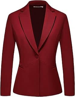 Blazer feminino formal de negócios, com um botão, manga comprida, para mulheres, com lapela notch, trabalho, escritório
