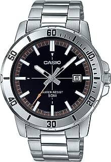 Relógio Masculino Casio Prata Com Data Fundo Preto Original