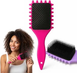 Escova Cabelo Fitagem Cachos Ondulado Finalização Profissional Raquete Wave Mechas - Ideal para Cabelos Cacheados