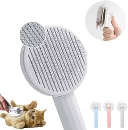 Rasqueadeira Limpa Fácil Escova Tira Pelos Pet, escova para gatos, escovas de limpeza autolimpantes para queda e cuidados pelos removem soltos Escova Mágica Pet (Rosa Bebê)