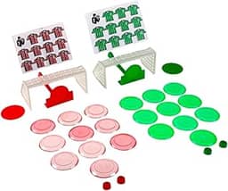 Jogo de Futebol de Botão, 2 Times com Goleiras, Botões em Acrílico Vermelho e Verde