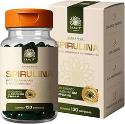 Spirulina em Cápsulas Ca.Nuts 1800mg | Superalimento Natural – Rica em Proteínas, Ferro, Vitaminas – Vegana e Sem Glúten