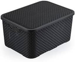 CAIXA ORGANIZADORA RATTAN 20L PRETA