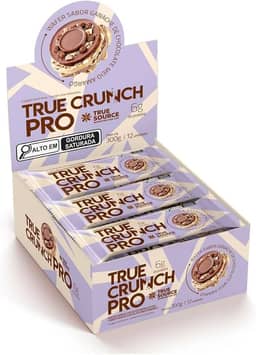 Wafer Proteico True Crunch Pro Chocolate Meio Amargo 25g True Source 12 Unidades