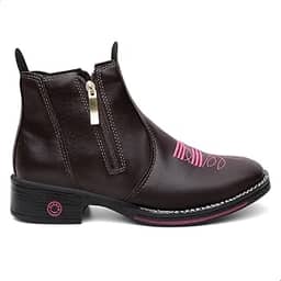 bota Botina feminina texana Country Leve Confortável Com Zíper ou Elástico
