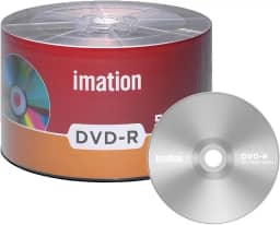 Imation Pacote com 50 DVD-R 16 x 4,7 GB/120 min logotipo da marca em branco disco de dados de filmes graváveis
