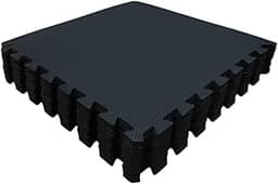 Kit com 4 Tatames Tapetes EVA Com Borda 50cm X 50cm X 1cm Preto