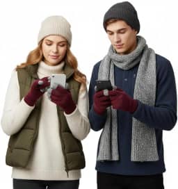 Luva de Frio Inverno Lã Touchscreen Forrada Quentinha Conforto e Durabilidade Ideal para Celular e Tablet Cores Sortidas: Rosa, Rosa Claro e Vinho