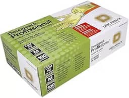 Luva de Látex Profissional Descartável com Pó, Uso Médico, Ambidestra, 100 Unidades, Tamanho M - Descarpack