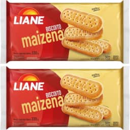 Biscoito Maizena Sem Lacotse Zero Gorduras Trans Liane 330g - Kit Com 2 Unidades