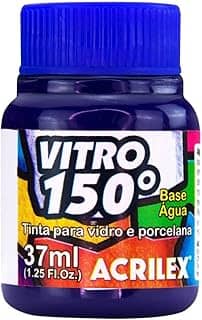 Tinta 150 à Base de Água para Vidro, Cerâmica e Porcelana Durabilidade e Acabamento Impecável em Projetos de Pintura em Vidro, Porcelana, Cerâmica e Faiança. (Azul 559)