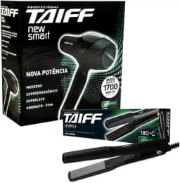 KIT TAIFF SECADOR PROFISSIONAL NEW SMART 1700W - 127V + PRANCHA ALISADORA CERAMICA 180ºC - BIVOLT