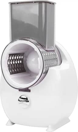 Ralador Elétrico de Vegetais, 4 Cortadores Intercambiáveis, Triturador de Queijo Rotativo Com Barra de Pressão de Segurança, Fatiadores Elétricos para Cenoura, Batata, Pepino,