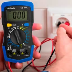 Multímetro Digital Profissional Portátil Display 3 1/2 Iluminado Azul Com Beep Sonoro e Bateria de 9 Volts - Premium