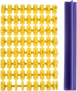 73 peças de carimbos de letras, carimbos de biscoito do alfabeto, mensagem DIY para assar argila