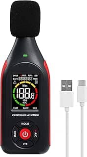Landtek Decibel Meter Data Logger Medidor De Nível De Som Digital Com 31.000 Registros De Dados E Exportação De Dados Usb, Gravador De Decibelímetro De Som Recarregável, A/C Weighted Max Data Hold F