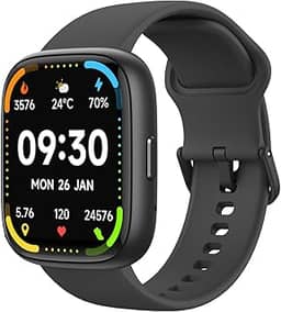 Bettdow SmartWatch, relogio smartwatch com Ecrã tátil e Alexa, à prova d'água IP68, relogio smartwatch feminino e masculino, com modo esportivo e recebimento de notificações(preto)