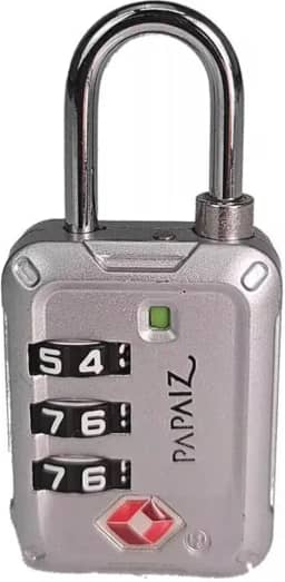 Cadeado Tsa Zamac 30z Com Segredo Numérico 3 Dígitos Papaiz (Prata)
