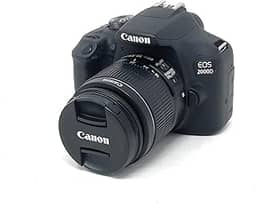Canon Câmera EOS 2000D DSLR e lente EF-S 18-55 mm f/3.5-5.6 is II, preta