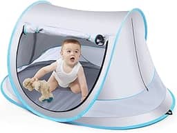 Barraca de Praia, Proteção UV FPS 50+, Abrigos Solares, Cinza, Tenda de Praia, Grande Tenda de Praia Pop-up Para Praia, Barraca Portátil de Viagem com Rede Mosquiteira