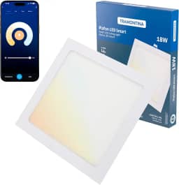 Tramontina Plafon Smart​ LED Quadrado de Embutir 18W Inteligente Wi-Fi + Bluetooth​ e função de geolocalização - Compatível com Alexa e Google Assistente