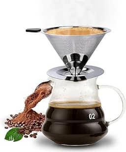 Coador Filtro De Café 103 Inox Peneira Aço Sem Uso De Papel Onyon