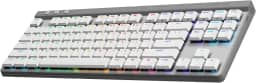 Teclado Mecânico Gamer Sem Fio Logitech G515 com Design TKL,Tecnologia LIGHTSPEED, RGB LIGHTSYNC, Conexão USB ou Bluetooth, Switch GL Brown Tactile e Bateria Recarregável - Branco