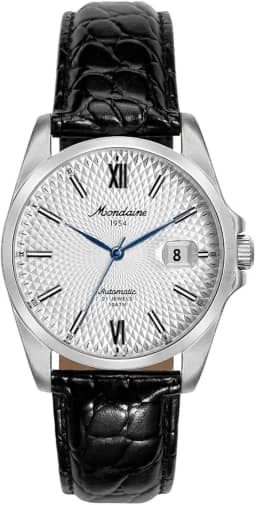 Relógio Automático Masculino Calendário Branco Couro