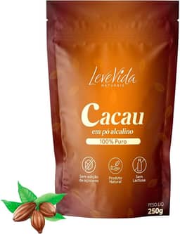 Cacau Em Pó Alcalino 100% Puro Zero Açúcar Sem Lactose 250g