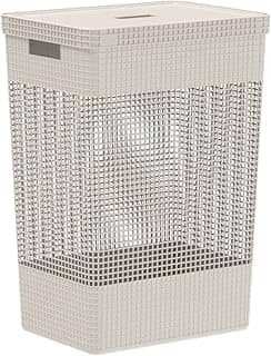 CESTO DE ROUPAS GRID COM TAMPA 49 L