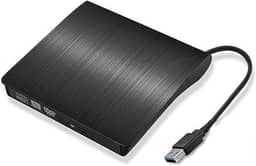 Gravador DVD Externo USB 3.0, Leitor Portátil Slim para PC e Notebook, Preto