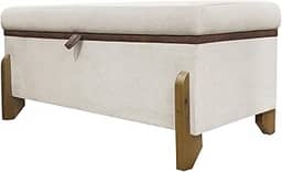 Puff Recamier Baú Para Quarto 100 cm Versallies Boucle Bege