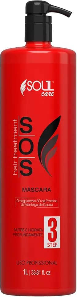 Máscara de Tratamento Capilar Profissional SOS Reconstrução, Cauterização e Antiemborrachamento Pós-Química – Para Cabelos Danificados e Alisados (1kg)