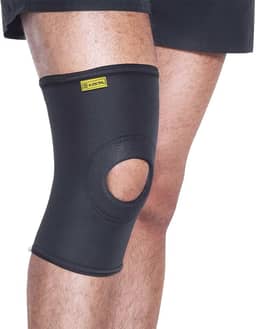 Joelheira Cinta Ortopédica Longa Com Orifício e Reforço Saúde Kestal Ksn002 (Preta, G)