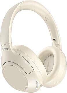 FIFINE Fones de ouvido sem fio Bluetooth, fones de ouvido supra-auriculares com vida útil de bateria de 65H, painel de controle de toque para música, chamadas de celular, fone de ouvido com