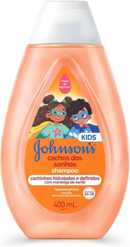 Johnson's Baby Shampoo Infantil Para Cabelos Cacheados Cachos Dos Sonhos, 400ml