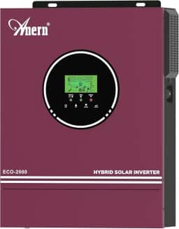 Inversor Híbrido Solar Fora da Rede de 2000W 12V CC a 220-230V CA, Inversor de Onda Senoidal Pura com Controlador de Carga Solar MPPT de 80A, Funciona com Chumbo-ácido de 12V e Bateria de Lítio