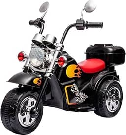 Mini Moto Motocicleta Elétrica Preta Infantil 6V com Som Luz Retrovisor