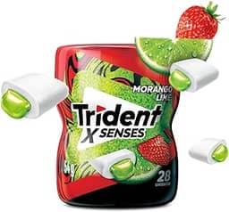 Trident Chiclete Xsenses Morango Lime Sem Açúcar Garrafa 54G