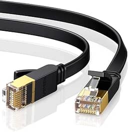 UGREEN Cabo Ethernet Cat 7, 3FT Cat7 de alta velocidade Gigabit plano RJ45 Cabo LAN Cabo de remendo de rede de Internet blindado de 10 Gbps Compatível para jogos PS5 PS4 PS3 Xbox PC Laptop Mod