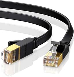 UGREEN Cabo Ethernet Cat 7, 3FT Cat7 de alta velocidade Gigabit plano RJ45 Cabo LAN Cabo de remendo de rede de Internet blindado de 10 Gbps Compatível para jogos PS5 PS4 PS3 Xbox PC Laptop Mod