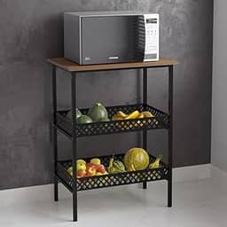 Fruteira De Chão Para Cozinha Estilo Industrial Com 2 Cestos