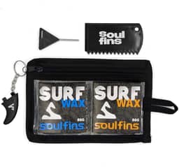 Kit Surf Parafinas 80g Fórmula Especial Surf - Kit Com Parafina + Raspador + Chavinha de Quilha + Chaveiro + Estojo (Azul e Laranja - Misto)